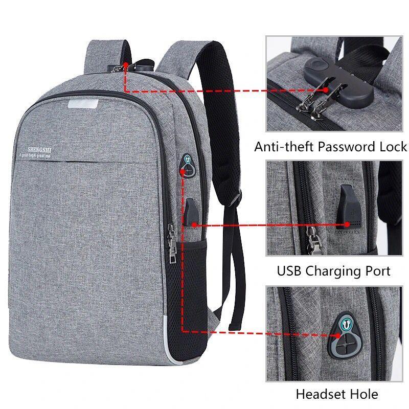 Unisex Nylon Printed Laptop Backpack