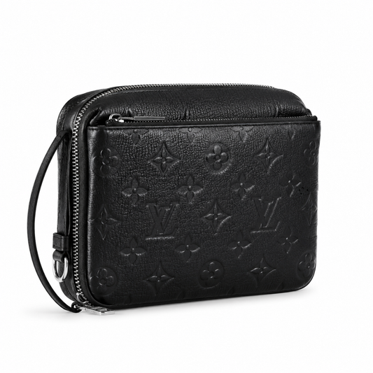 Premium Black Leather Crossbody Shoulder Bag