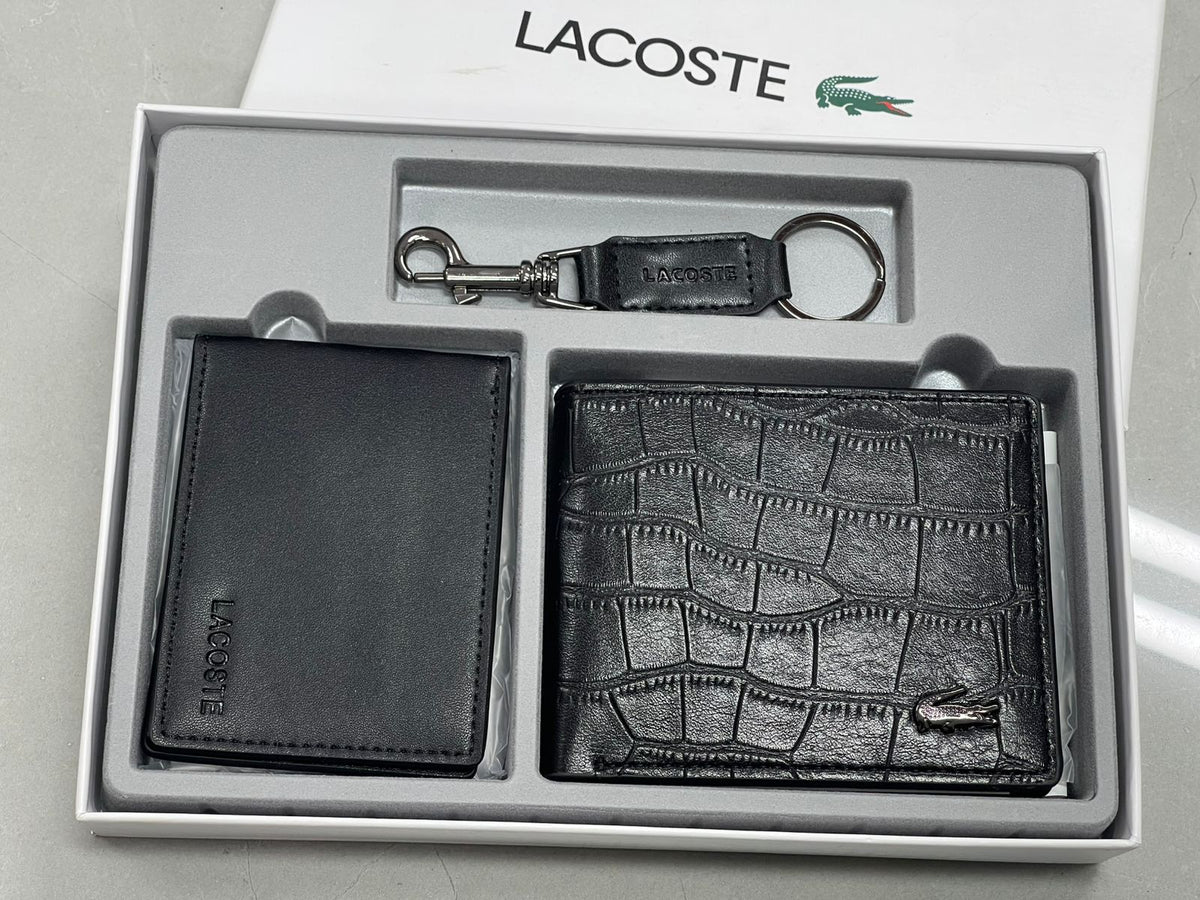 Men’s Luxury Wallet & Keychain Gift Set 3 Piece Premium Gift Box