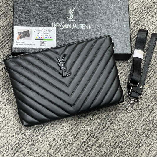 Premium Textured Crossbody Clutch Bag with Adjustable Strap