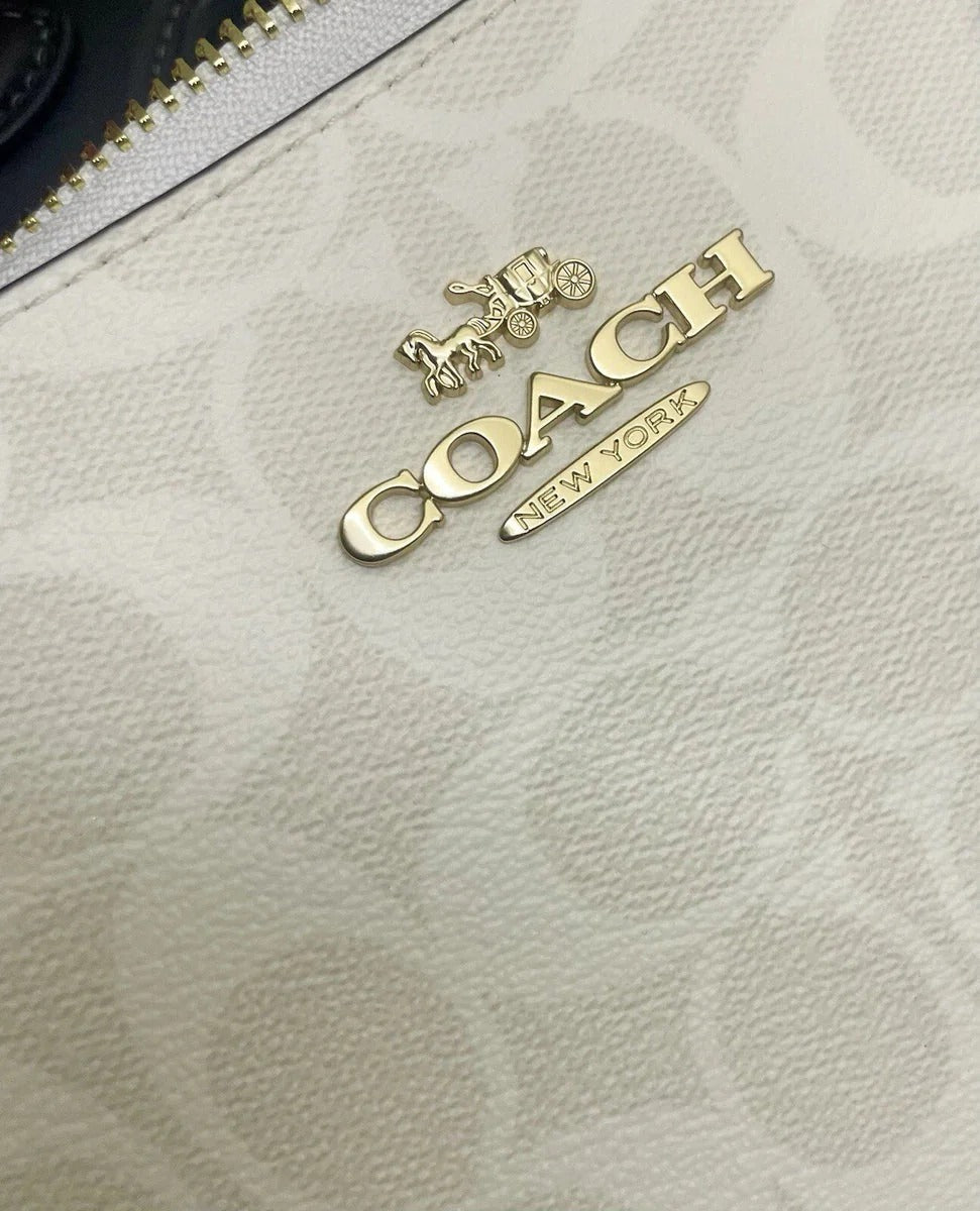 Coach Teri Shoulder Bag White Canvas