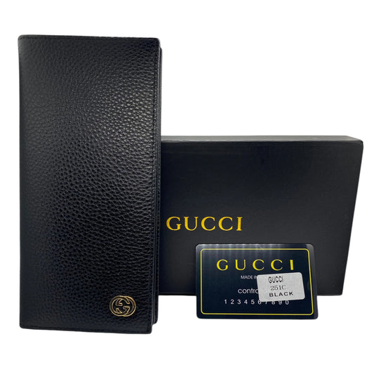 Gucci Long Wallet Leather Black