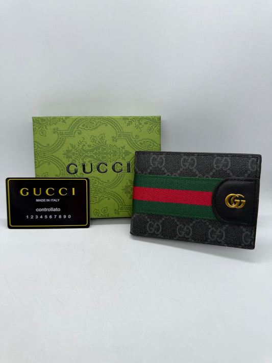 Elegant Ophidia Bi-Fold Leather Wallet