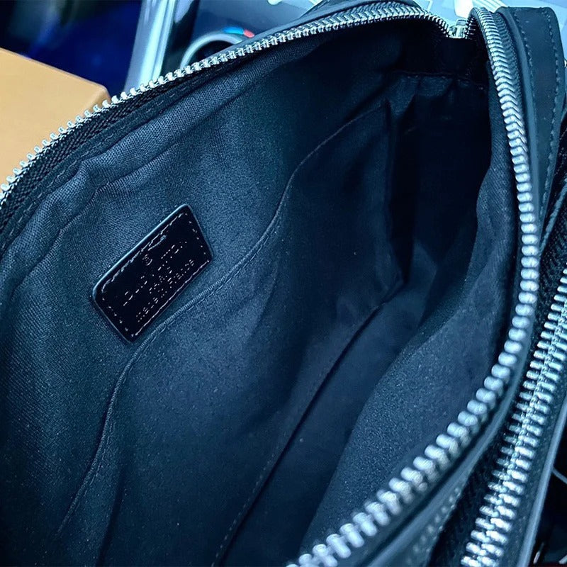 Designer Embossed Trio Messenger Bag
