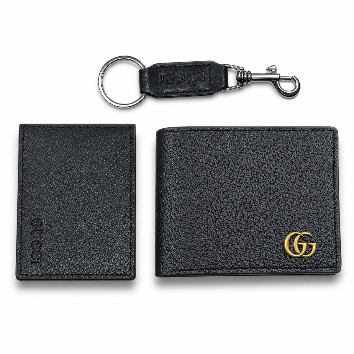 Men’s Luxury Wallet & Keychain Gift Set 3 Piece Premium Gift Box
