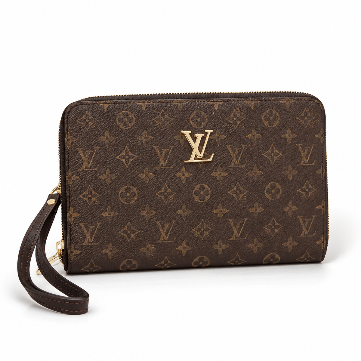 Luxury Pattern Zipper Hand Pouch with Wrist Strap