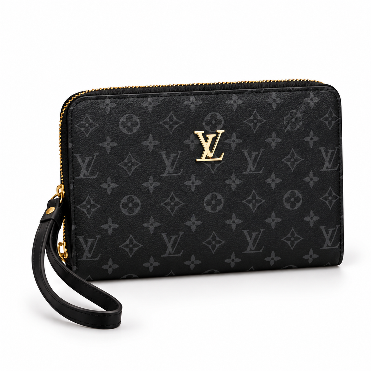Luxury Pattern Zipper Hand Pouch with Wrist Strap