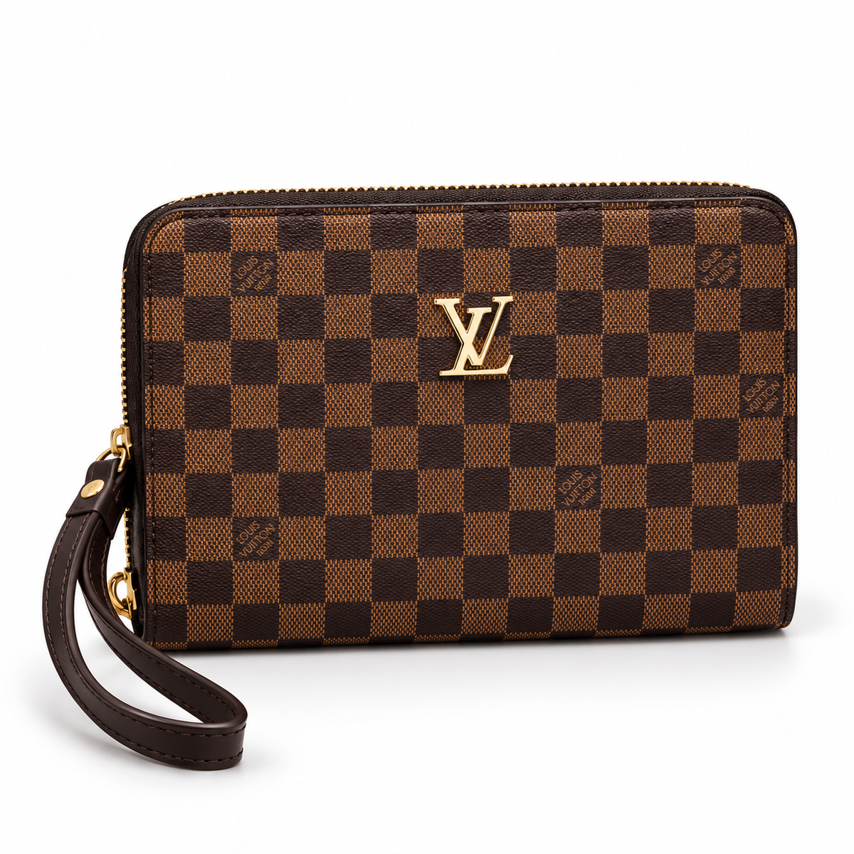 Luxury Pattern Zipper Hand Pouch with Wrist Strap