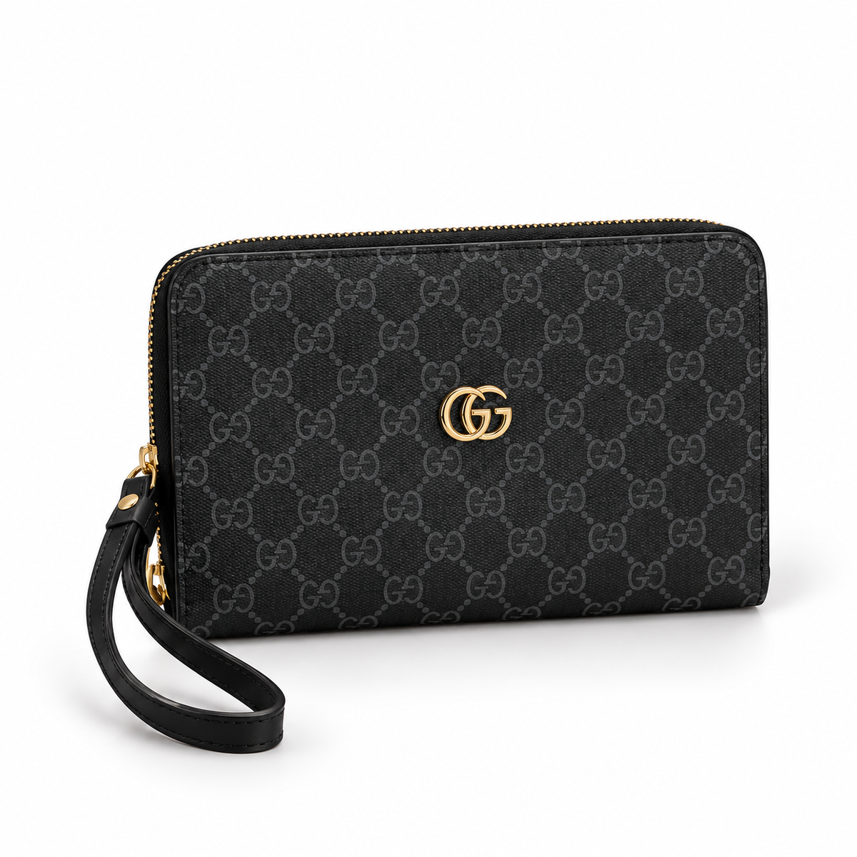 Luxury Pattern Zipper Hand Pouch with Wrist Strap