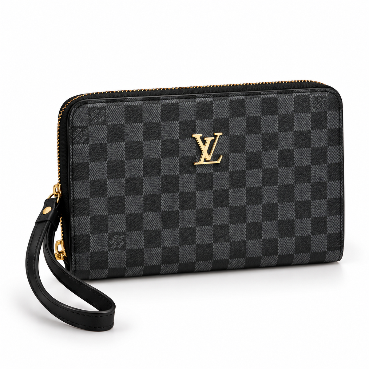 Luxury Pattern Zipper Hand Pouch with Wrist Strap