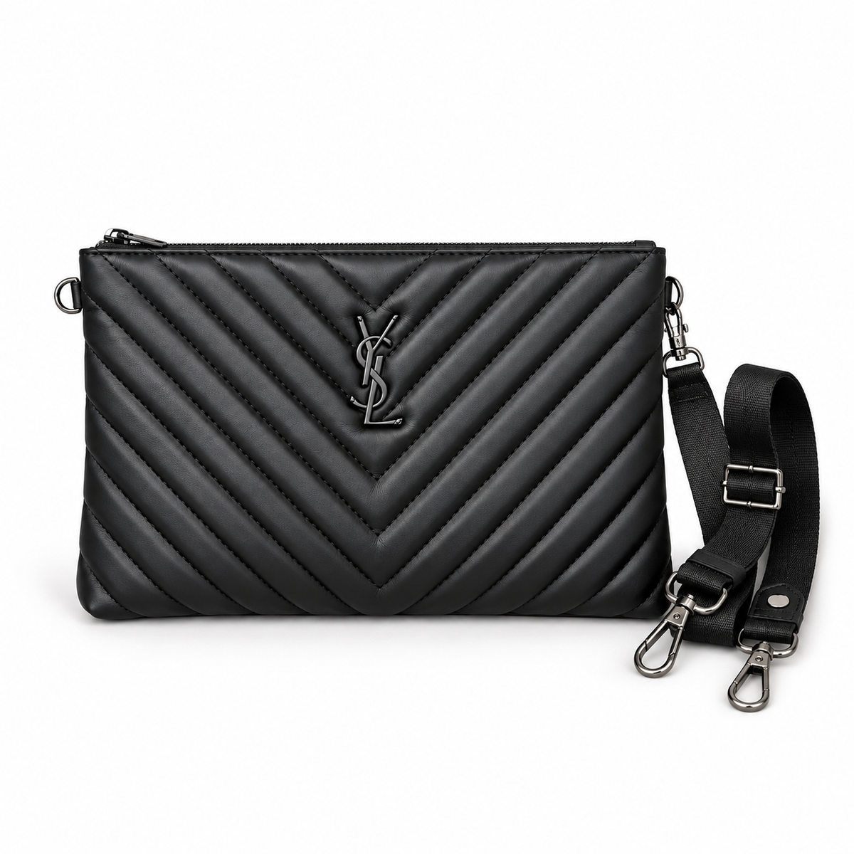 Premium Textured Crossbody Clutch Bag with Adjustable Strap