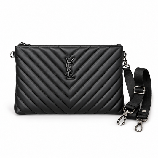 Premium Textured Crossbody Clutch Bag with Adjustable Strap