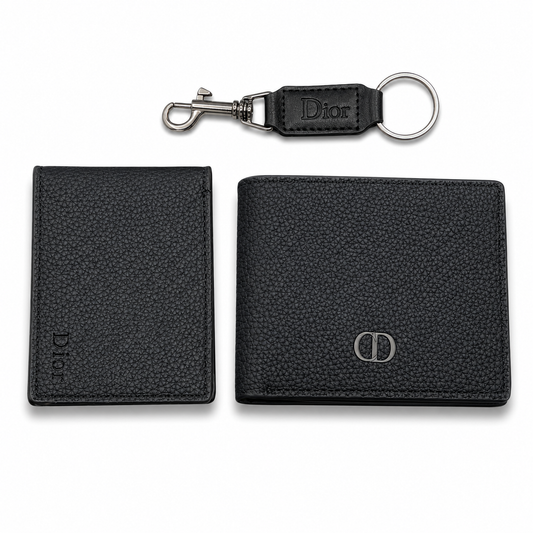 Men’s Luxury Wallet & Keychain Gift Set – 3-Piece Premium Gift Box