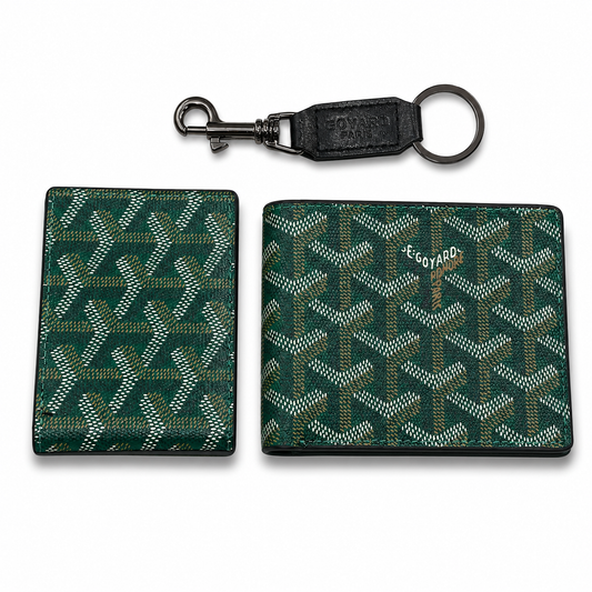 Men’s Luxury Wallet & Keychain Gift Set 3 Piece Premium Gift Box