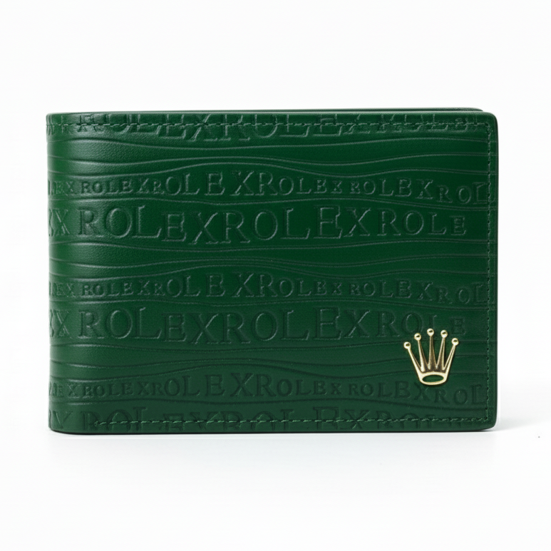Rolex Green Embossed Small Wallet