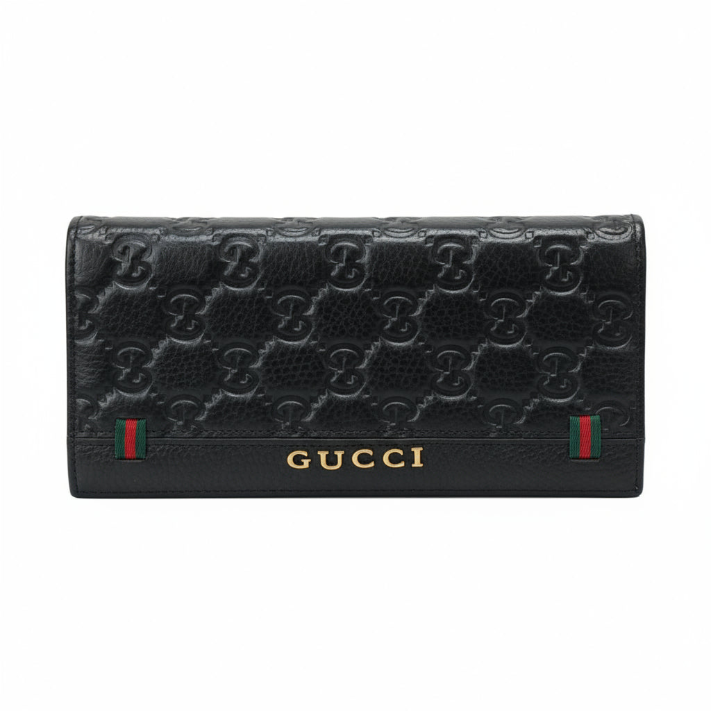 Gucci Long Wallet For Men Cow Leather Black