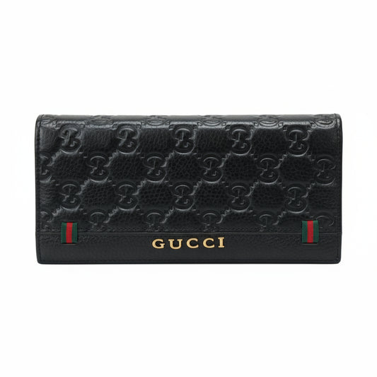 Gucci Long Wallet For Men Cow Leather Black