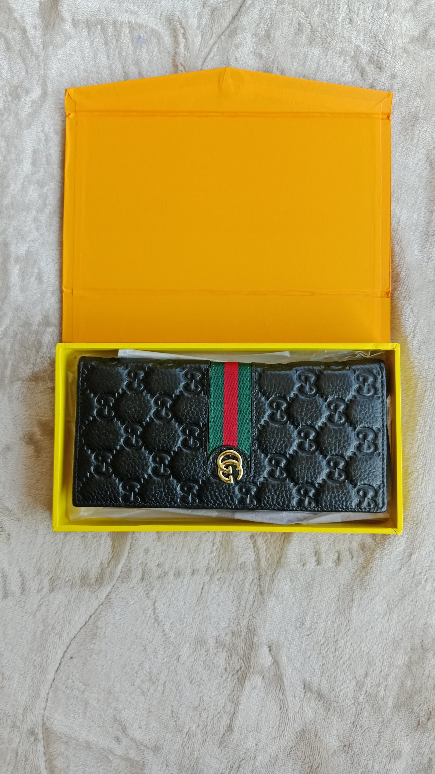 Designer Gucci Long Wallet For Men Cow Leather Striped