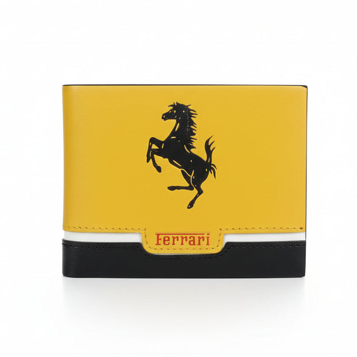 Ferrari Yellow Black Strip Wallet For Men