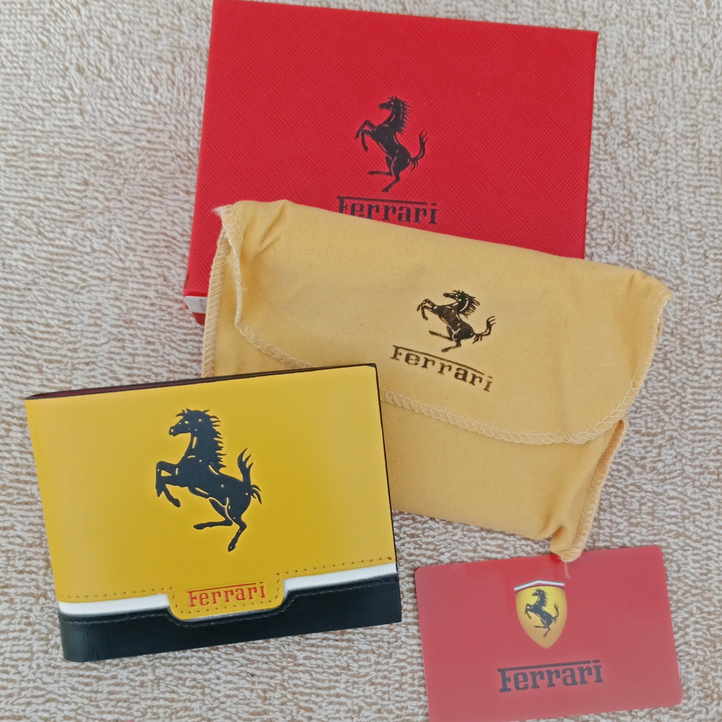 Ferrari Yellow Black Strip Wallet For Men