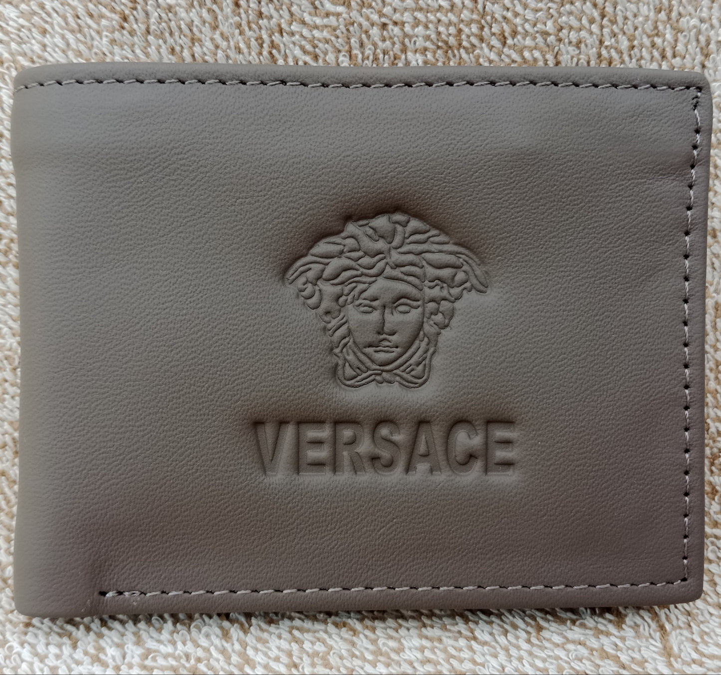 Brand Inspired Grey Genuine Leather Wallet For Men