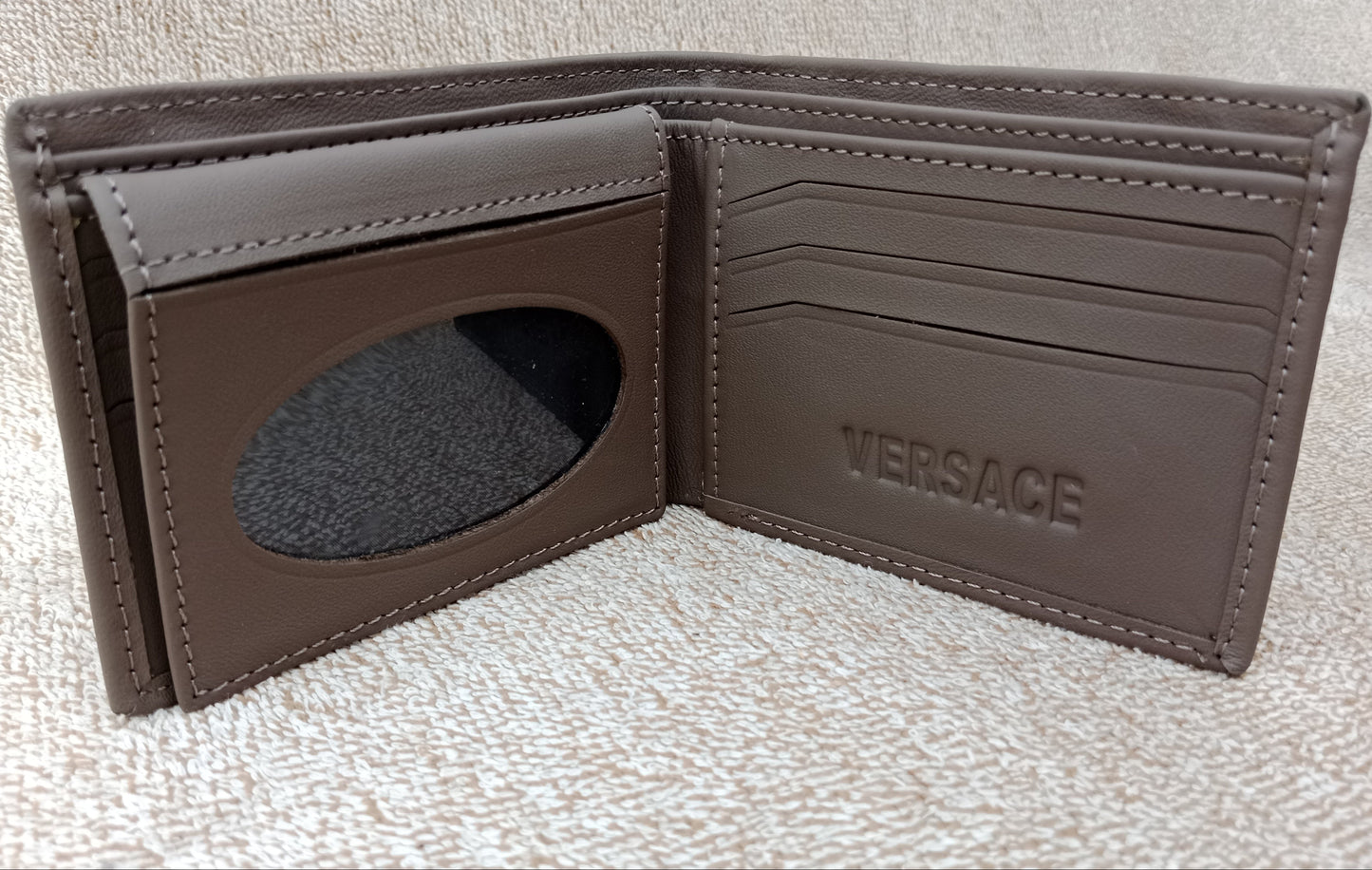 Brand Inspired Grey Genuine Leather Wallet For Men