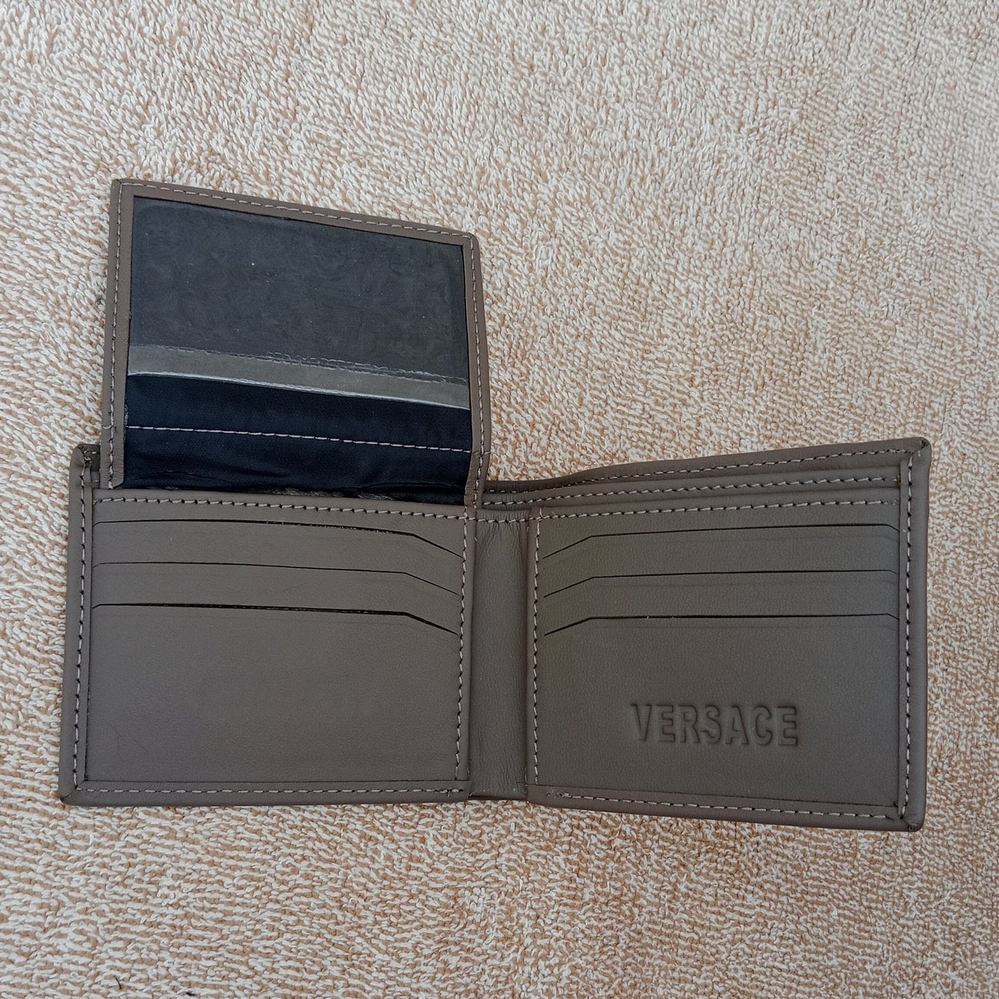 Brand Inspired Grey Genuine Leather Wallet For Men