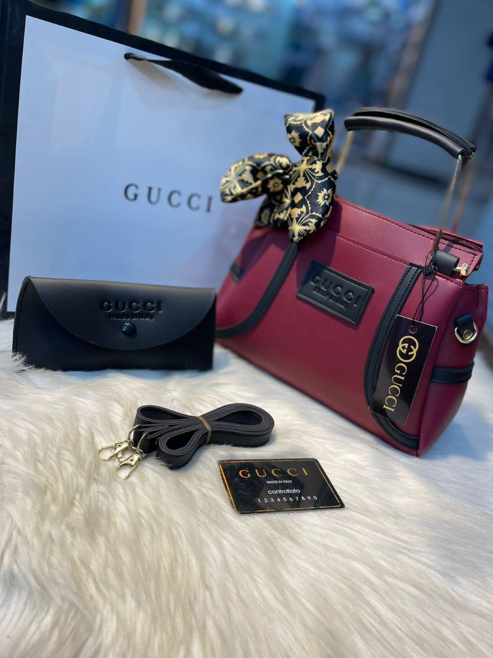 Trendy GUCCI Girl's Hand Bag Set - 2 Pcs