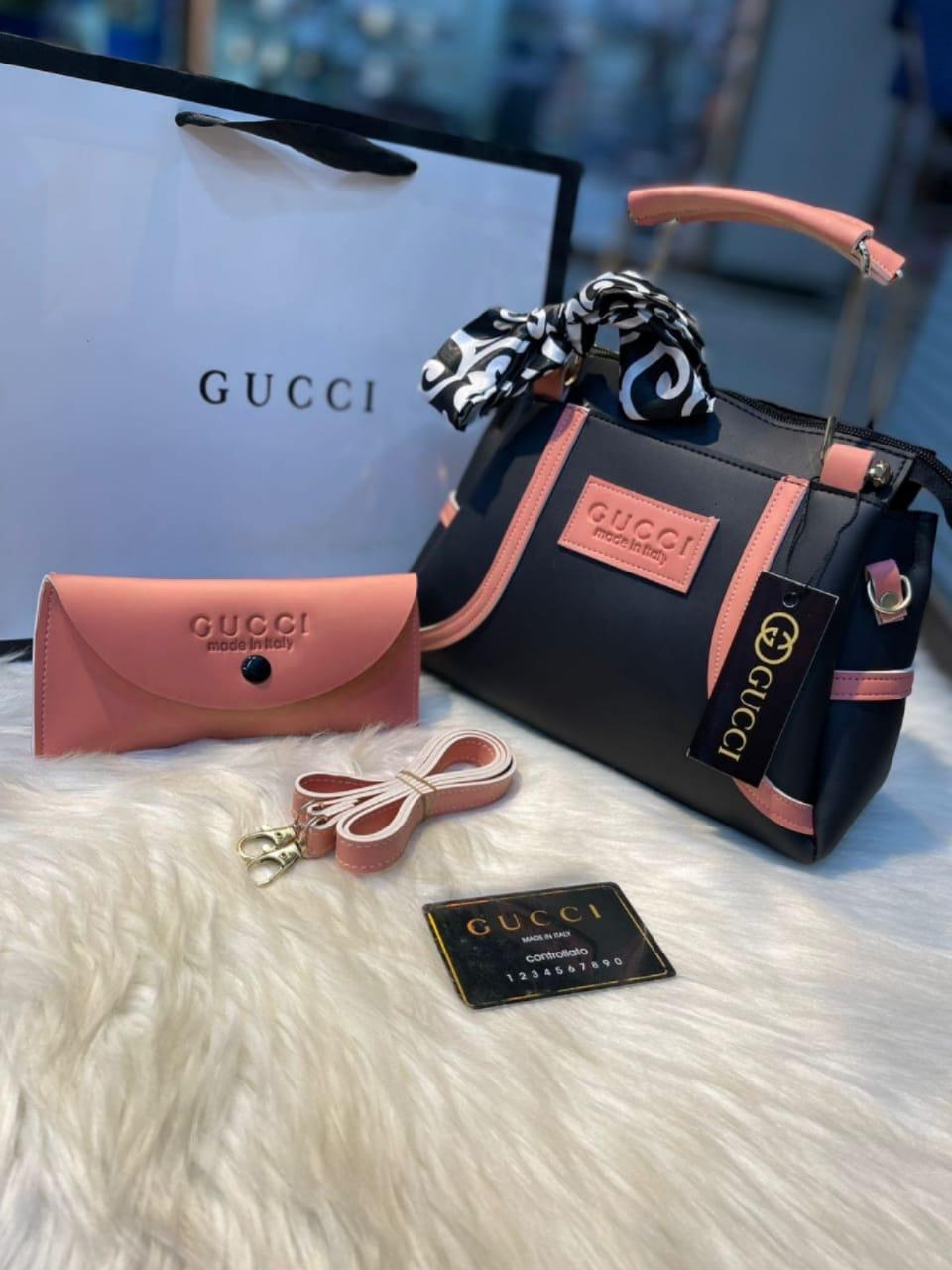 Trendy GUCCI Girl's Hand Bag Set - 2 Pcs