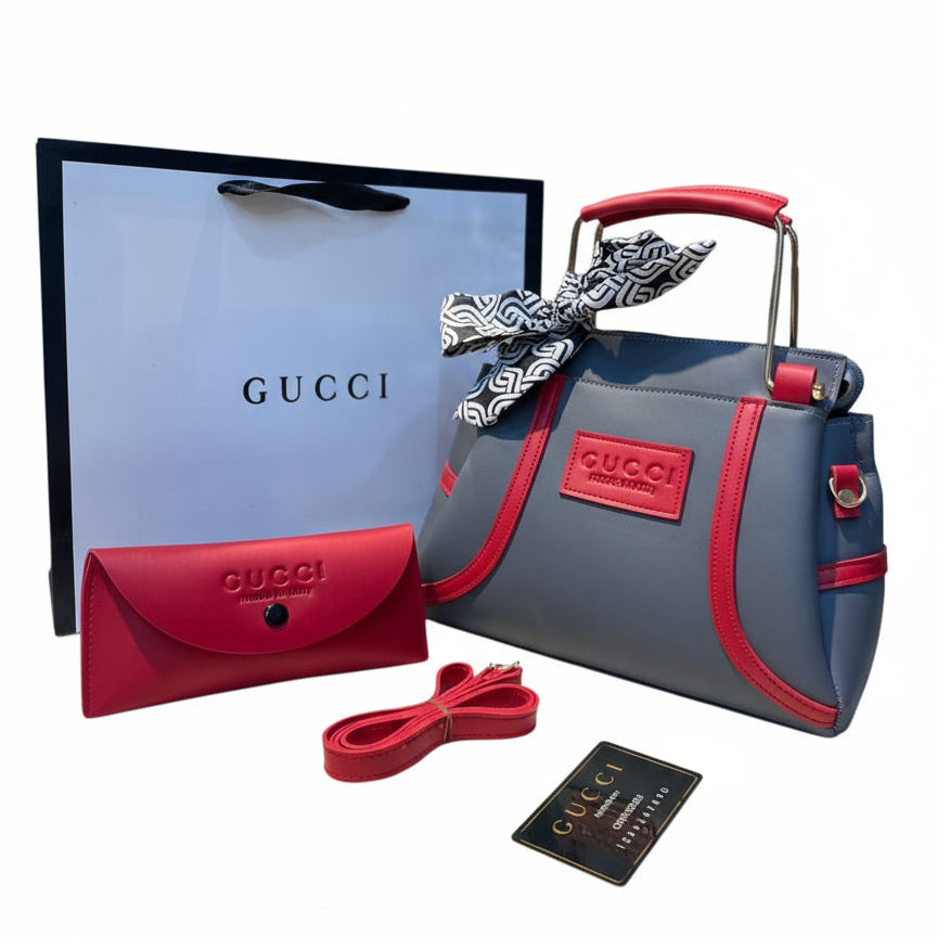 Trendy GUCCI Girl's Hand Bag Set - 2 Pcs