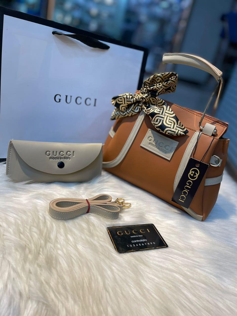 Trendy GUCCI Girl's Hand Bag Set - 2 Pcs