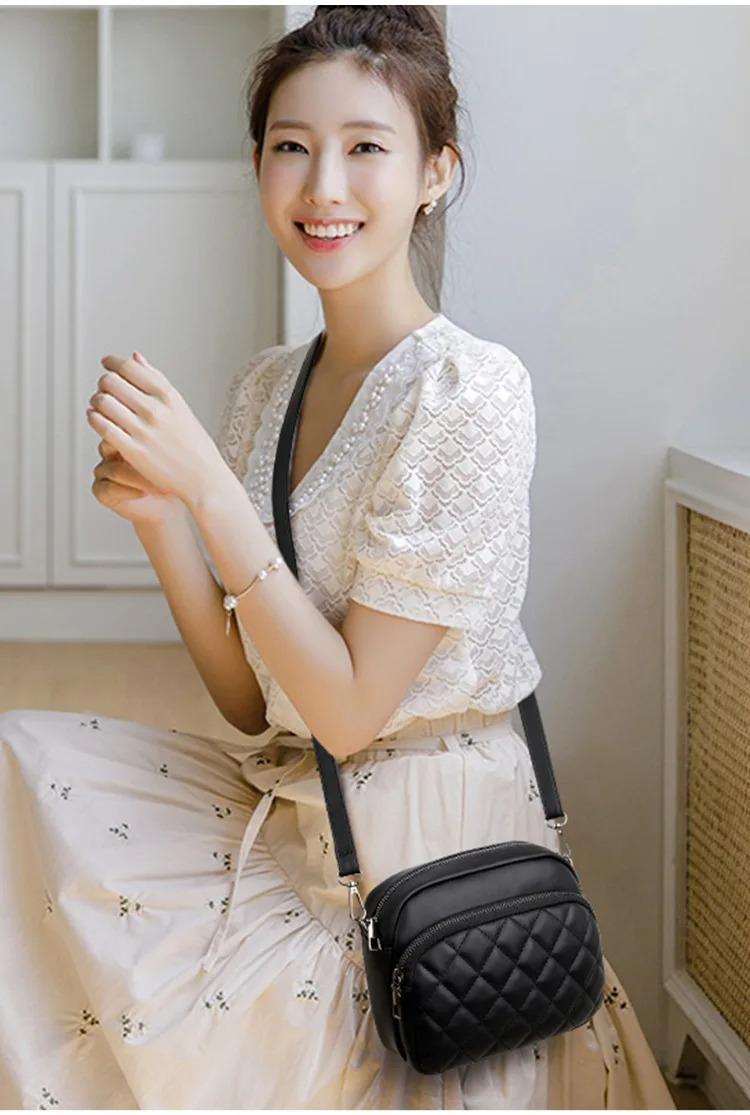 Women's Embroidered Crossbody Bag - 1 Pc Black PU Leather