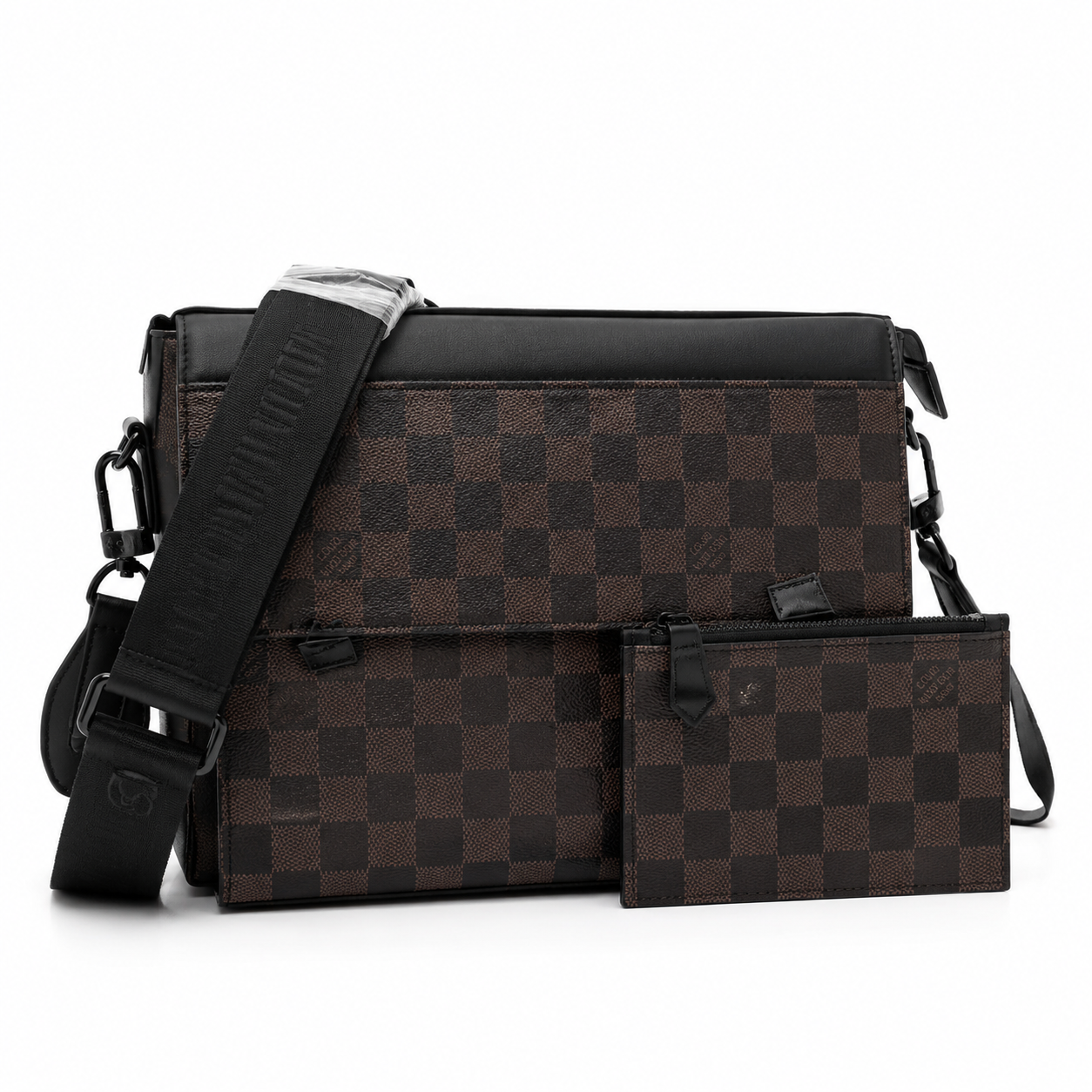 Designer Messenger Bag with Shoulder Strap & Pouch