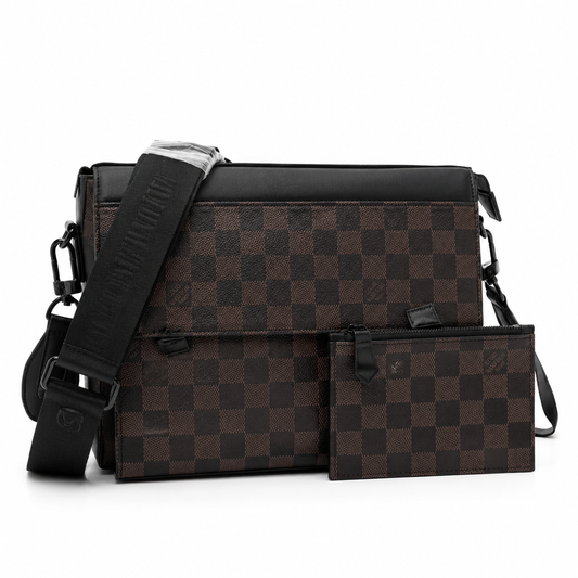 Designer Messenger Bag with Shoulder Strap & Pouch