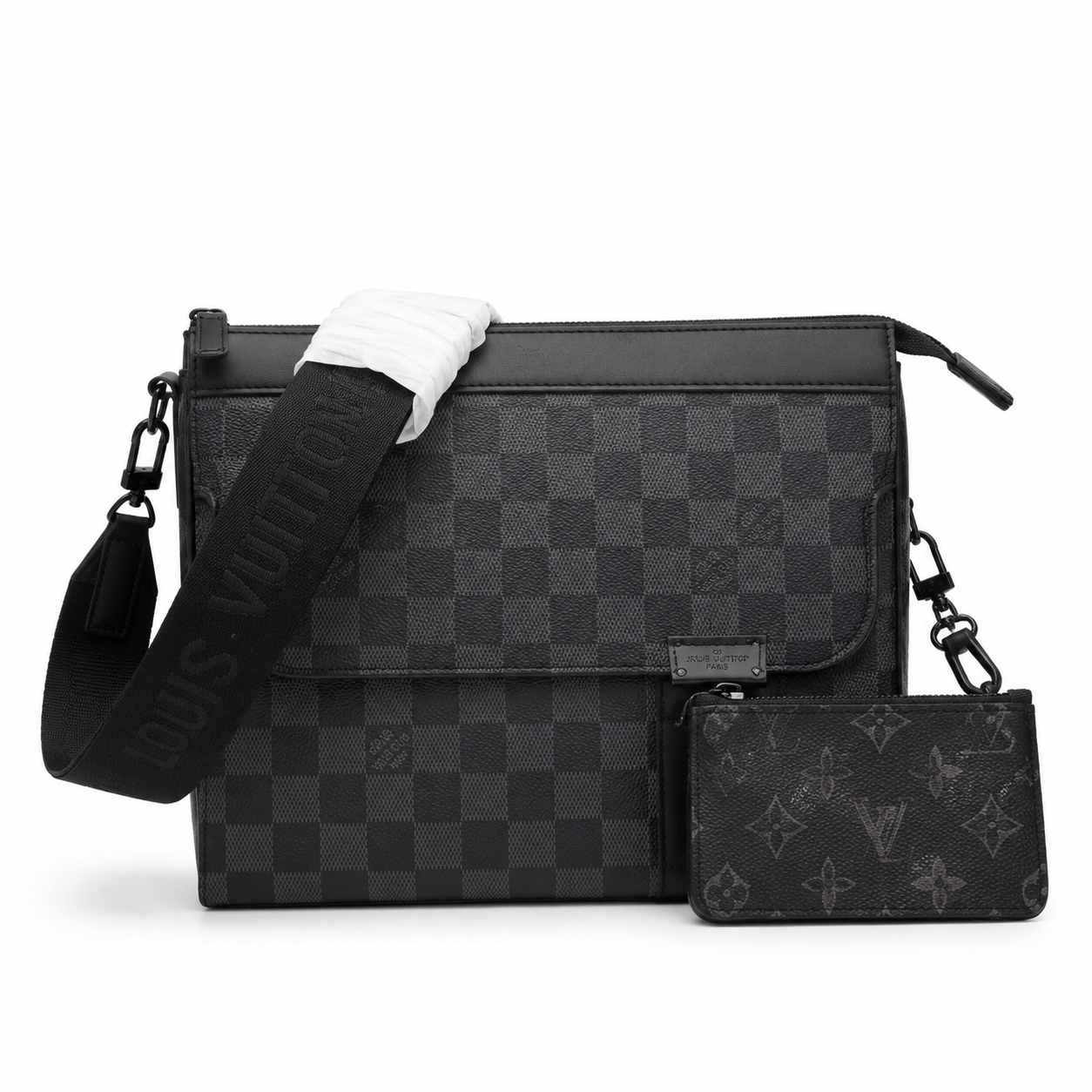 Designer Messenger Bag with Shoulder Strap & Pouch