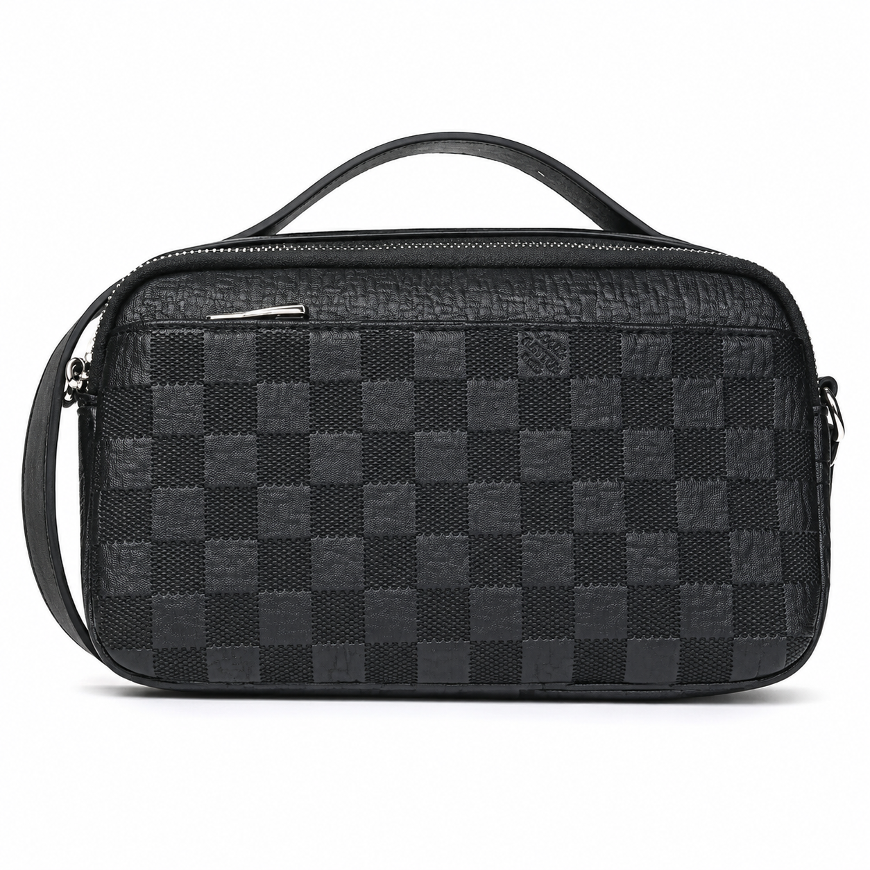 Premium Black Leather Crossbody Shoulder Bag
