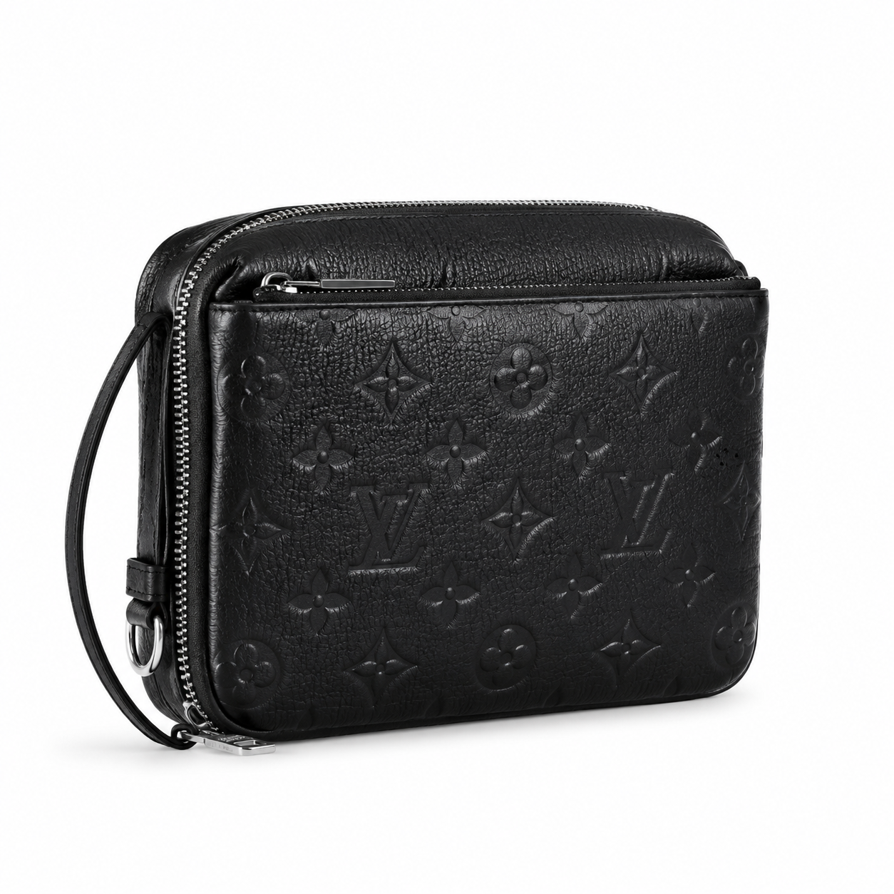 Premium Black Leather Crossbody Shoulder Bag