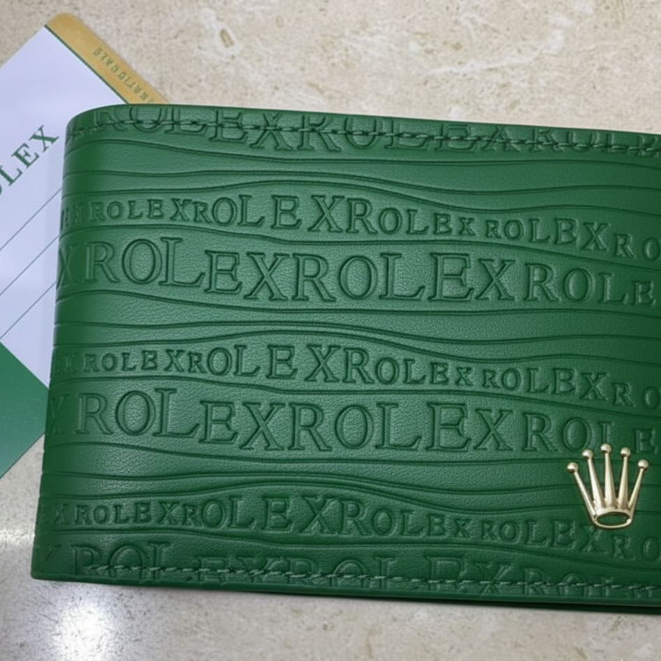 Rolex Green Embossed Small Wallet