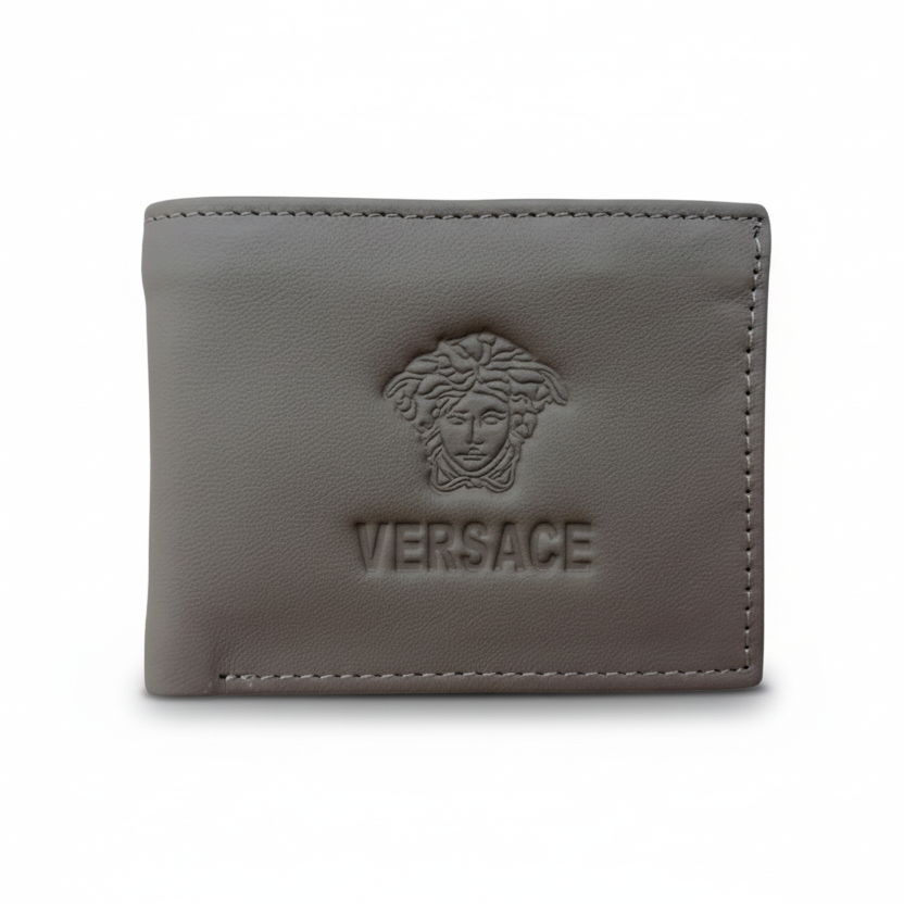 Brand Inspired Grey Genuine Leather Wallet For Men