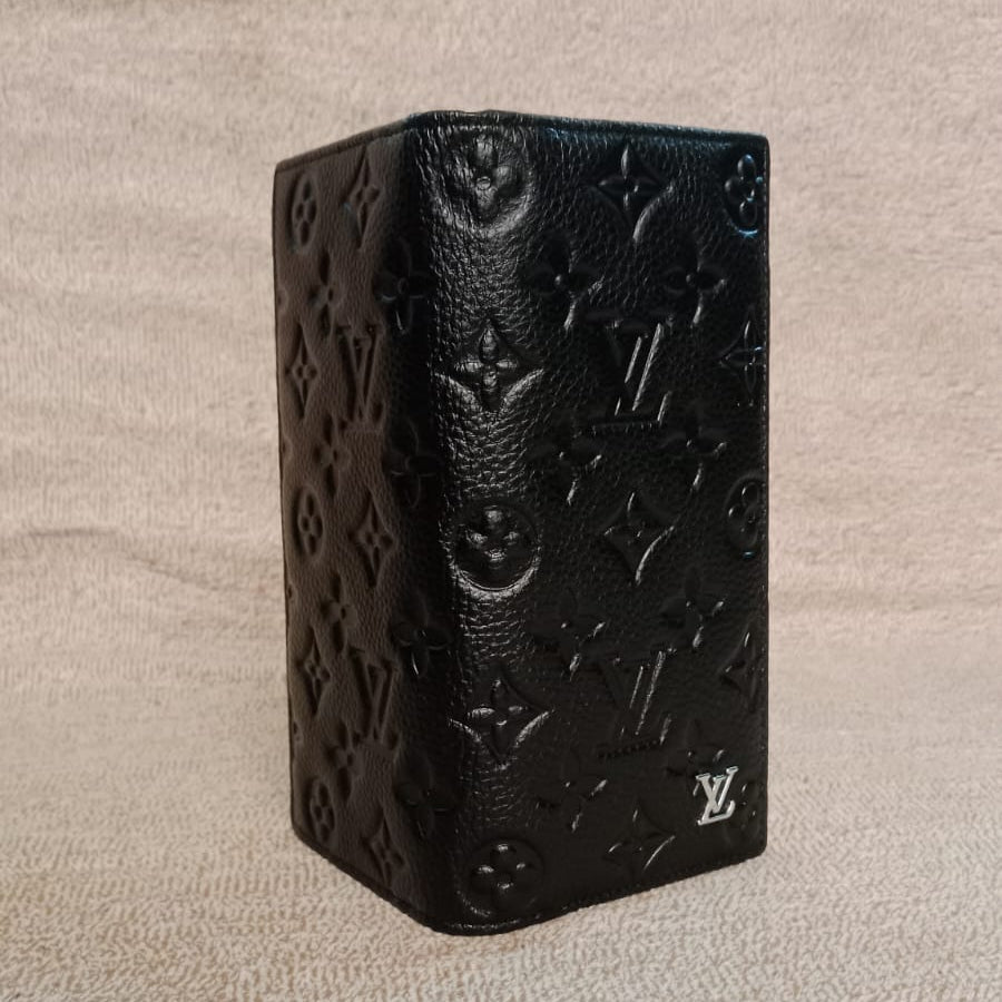 Designer Long Leather Wallet Black