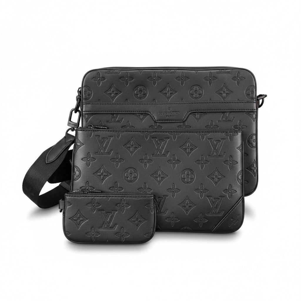 Designer Embossed Trio Messenger Bag (NFC Inspired)