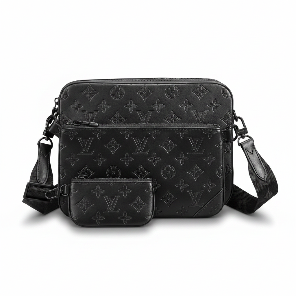 Designer Embossed Trio Messenger Bag (NFC Inspired)