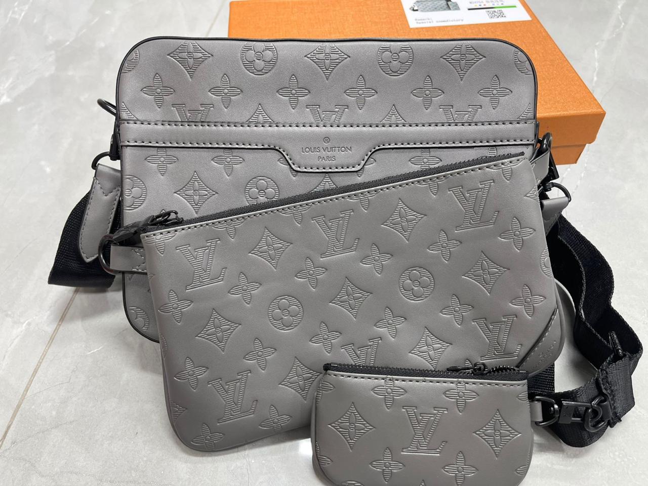 Designer Embossed Trio Messenger Bag (NFC Inspired)