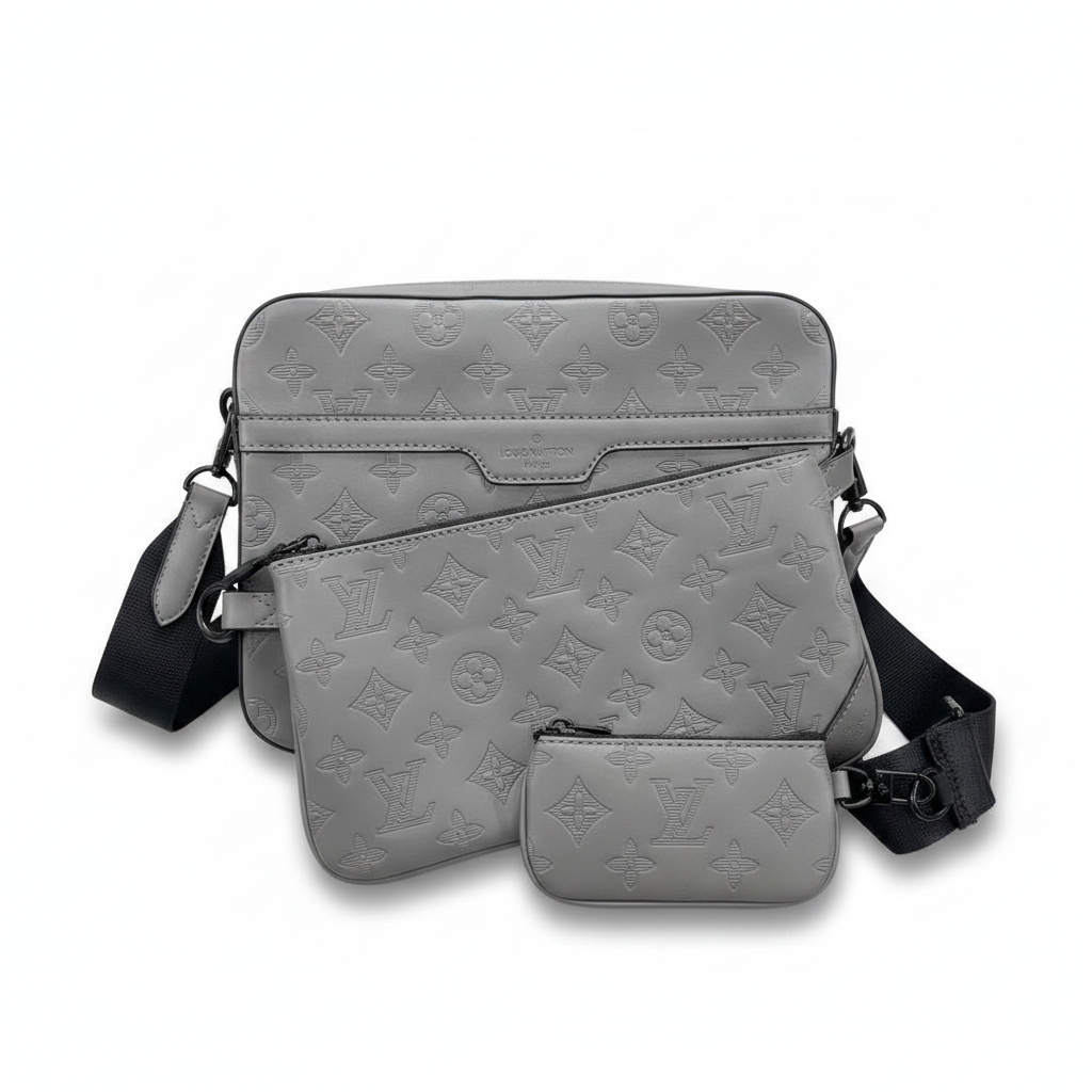 Designer Embossed Trio Messenger Bag (NFC Inspired)