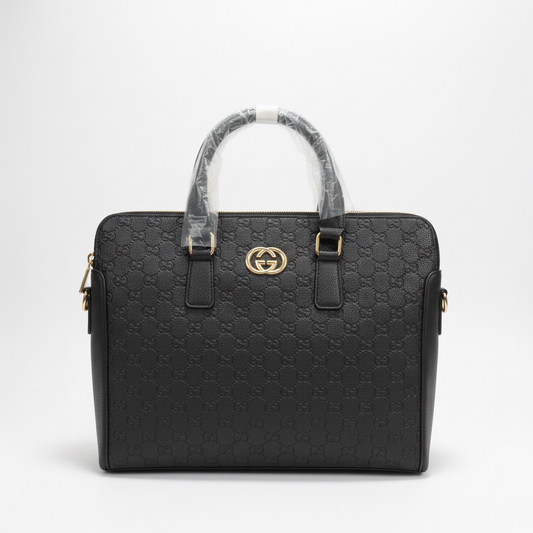 Premium Black Monogram Laptop & Handbag