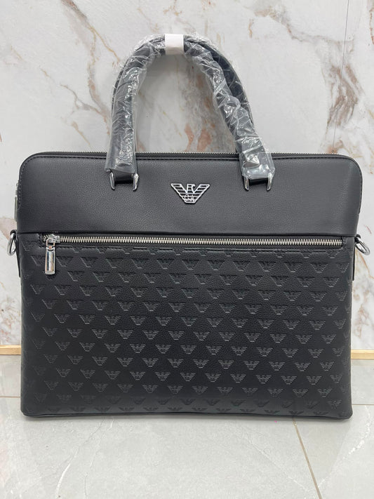 Premium Black Monogram Laptop & Handbag