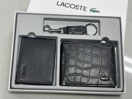 Men’s Luxury Wallet & Keychain Gift Set 3 Piece Premium Gift Box