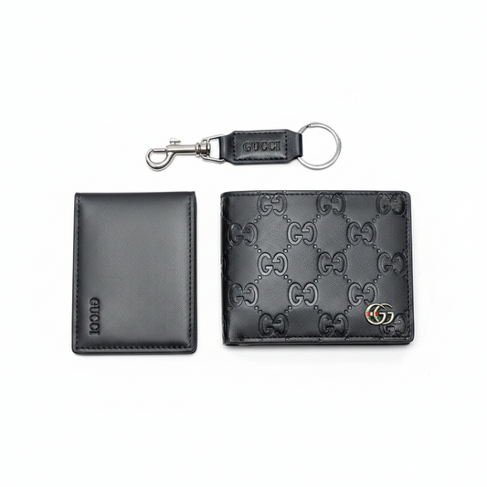 Men’s Luxury Wallet & Keychain Gift Set – 3-Piece Premium Gift Box