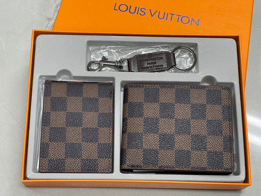 Men’s Luxury Wallet & Keychain Gift Set 3 Piece Premium Gift Box