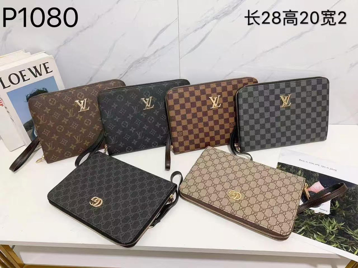 Luxury Pattern Zipper Hand Pouch with Wrist Strap